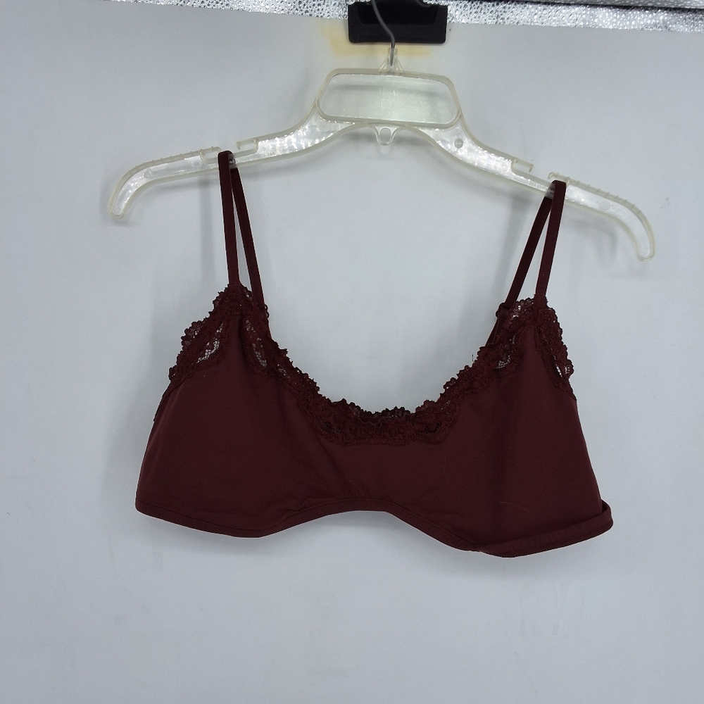 SKIMS 3X Lace Trimmed BrownBralette